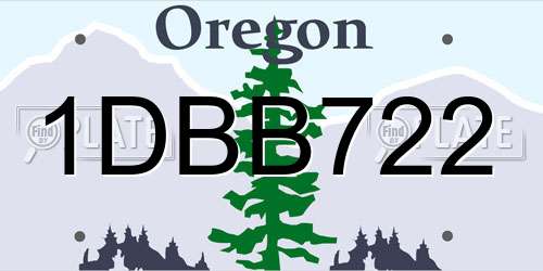 1DBB722 Oregon License Plate