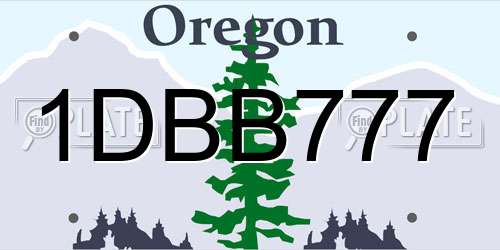 1DBB777 Oregon License Plate