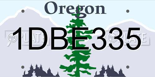1DBE335 Oregon License Plate