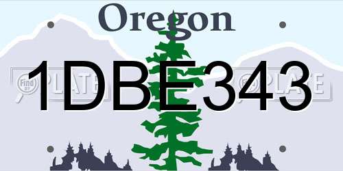1DBE343 Oregon License Plate