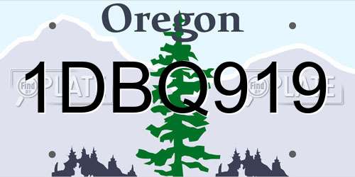 1DBQ919 Oregon License Plate