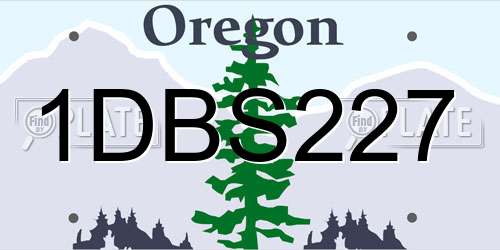 1DBS227 Oregon License Plate