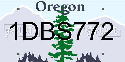 1DBS772 Oregon License Plate