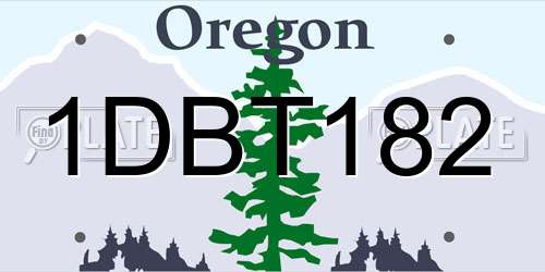 1DBT182 Oregon License Plate