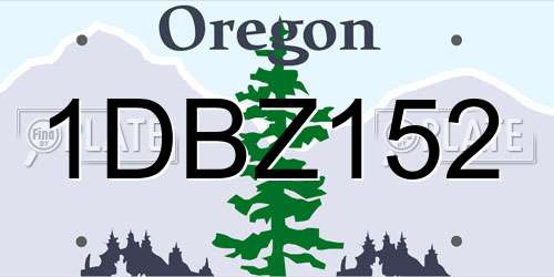 1DBZ152 Oregon License Plate