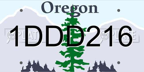 1DDD216 Oregon License Plate