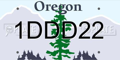 1DDD22 Oregon License Plate