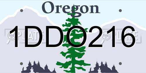1DDO216 Oregon License Plate