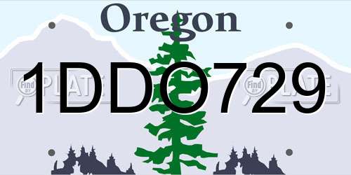 1DDO729 Oregon License Plate