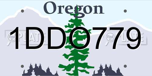1DDO779 Oregon License Plate