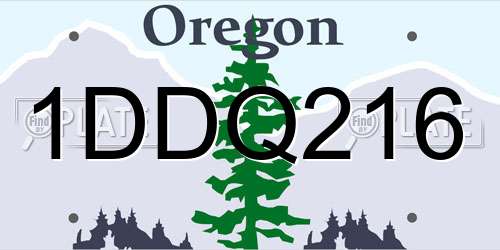 1DDQ216 Oregon License Plate