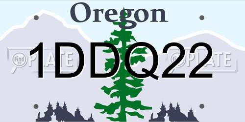 1DDQ22 Oregon License Plate