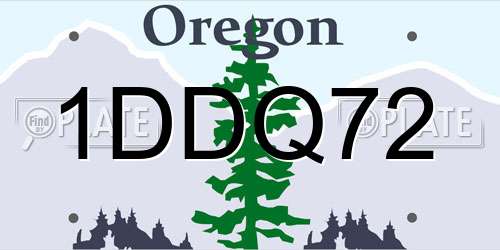 1DDQ72 Oregon License Plate