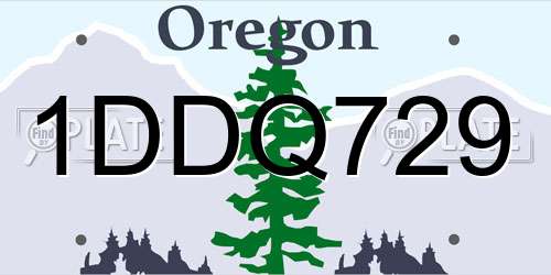 1DDQ729 Oregon License Plate