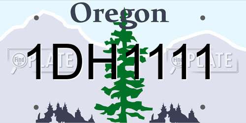 1DH1111 Oregon License Plate