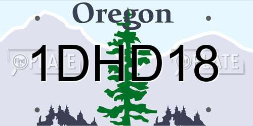 1DHD18 Oregon License Plate