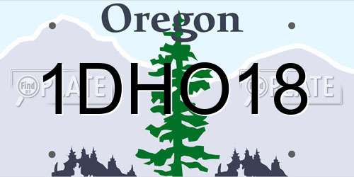 1DHO18 Oregon License Plate