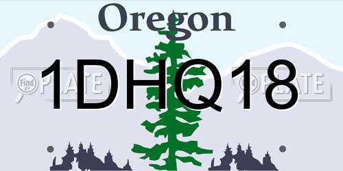 1DHQ18 Oregon License Plate