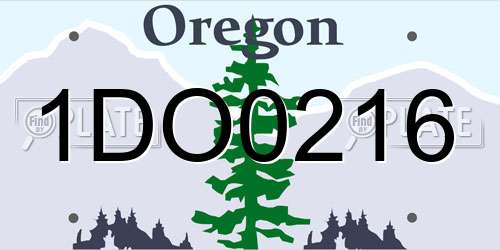 1DO0216 Oregon License Plate