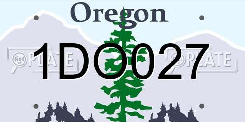 1DO027 Oregon License Plate