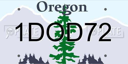 1DOD72 Oregon License Plate