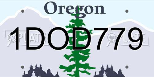 1DOD779 Oregon License Plate