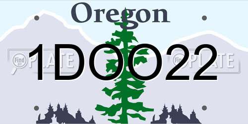 1DOO22 Oregon License Plate