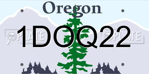1DOQ22 Oregon License Plate