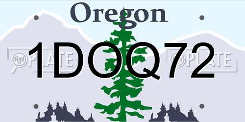 1DOQ72 Oregon License Plate