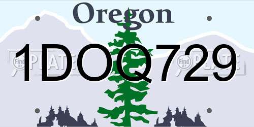 1DOQ729 Oregon License Plate