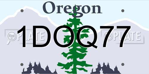 1DOQ77 Oregon License Plate