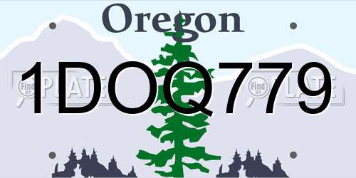 1DOQ779 Oregon License Plate