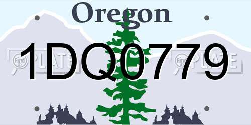 1DQ0779 Oregon License Plate