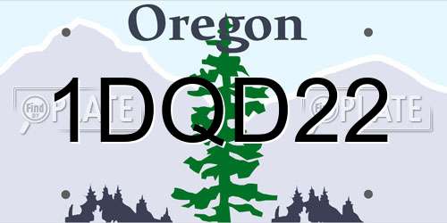 1DQD22 Oregon License Plate