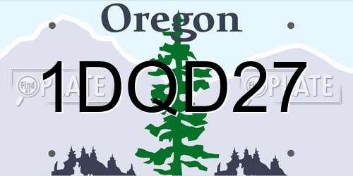 1DQD27 Oregon License Plate