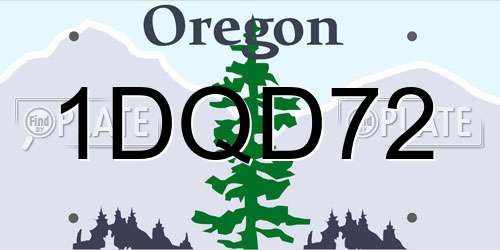 1DQD72 Oregon License Plate