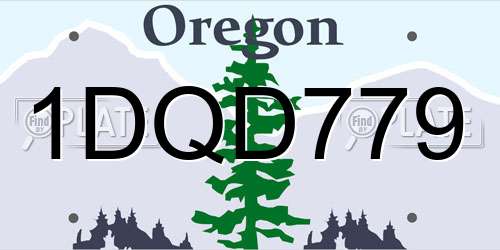 1DQD779 Oregon License Plate