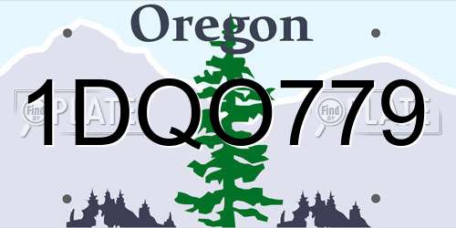 1DQO779 Oregon License Plate
