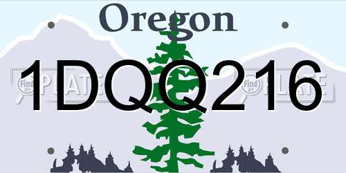1DQQ216 Oregon License Plate