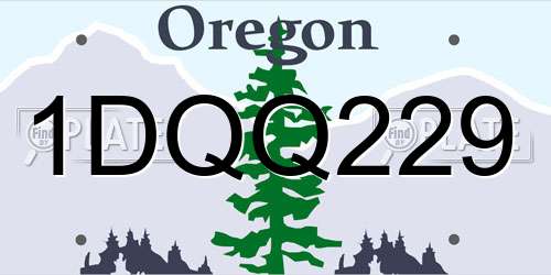 1DQQ229 Oregon License Plate