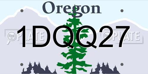 1DQQ27 Oregon License Plate
