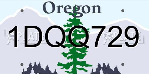 1DQQ729 Oregon License Plate