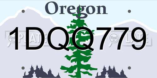 1DQQ779 Oregon License Plate