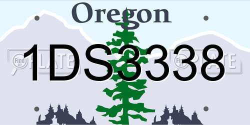 1DS3338 Oregon License Plate