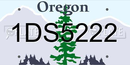 1DS5222 Oregon License Plate