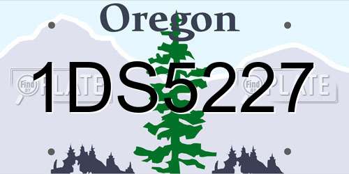 1DS5227 Oregon License Plate