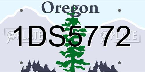 1DS5772 Oregon License Plate