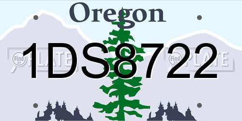 1DS8722 Oregon License Plate