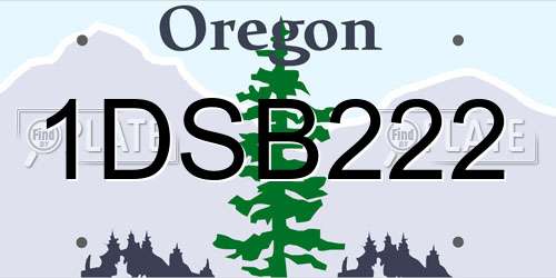 1DSB222 Oregon License Plate