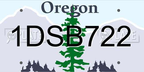 1DSB722 Oregon License Plate
